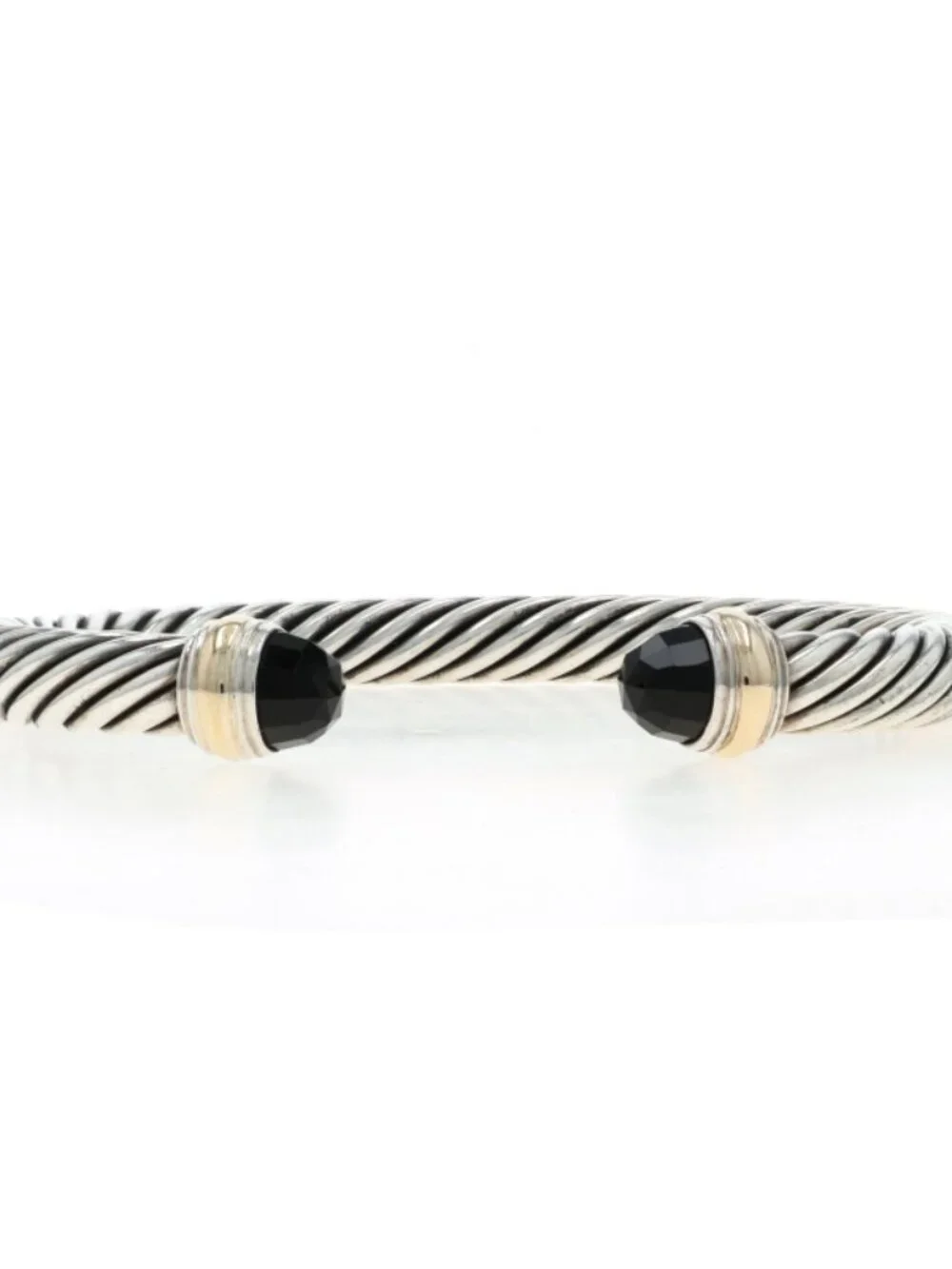 David Yurman 7mm Onyx Cable Bangle Bracelet 6 3/4
